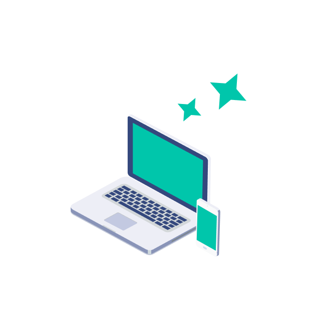 高速開発を表すラップトップのイラスト